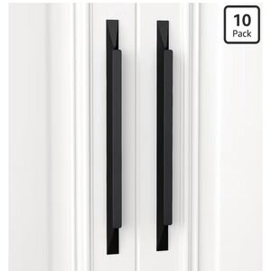10 Pack Black Cabinet Finger Pulls 7.5 Inch Drawer Handles for Kitchen